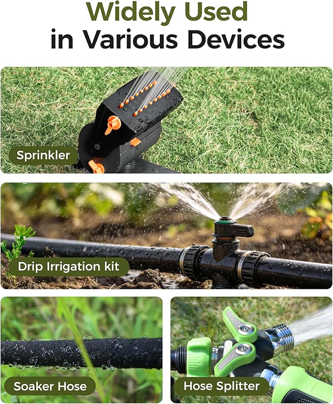 Diivoo Brass Sprinkler Timer, IP66 Waterproof Programmable Hose Timers for Watering with Large Display, Rain Delay & Manual Mode for Outdoor Automatic Irrigation of Garden, Lawn, Yard