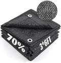Cool Area 70% Sun Shade Cloth Mesh Tarp with Grommets for Plant Cover 3x6ft Patio Canopy Garden Pergola Greenhouse Car Barn Kennel Black