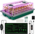 Seed Starter Tray with Grow Light & Heating Mat, Digital Temperature Control, 40-Cell Seed Starter Kit with Humidity Dome, Reusable Seed Starter for Indoor Planting Seeds