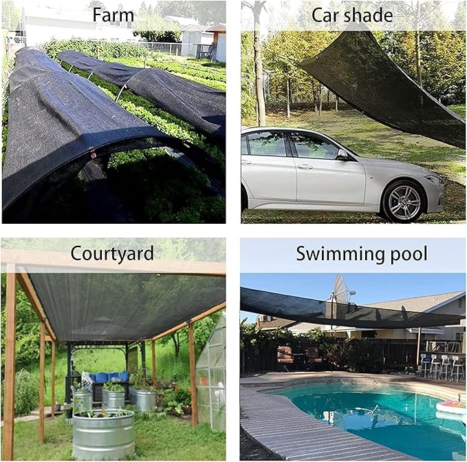 LOVE STORY 10x20FT 70% Black Shade Cloth Sun Shade Net with Grommets Sunblock Net Mesh Tarp for Garden,Plants Cover,Greenhouse and Patio