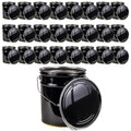 ATERET 5 Gallon Black Metal Bucket & Lever Lock Pail Lid, Heavy Duty Durable Pails and Lids for Outdoor and Household Use (24 Pack)