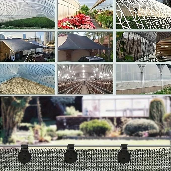pureza 100pcs Heavy-Duty PP Shade Cloth Gripper Clips - Durable Fasteners for Greenhouse Netting and Tarp Attachment