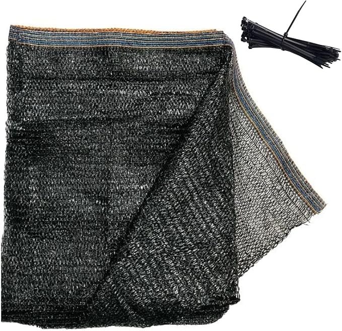 BeGrit 30% Shade Cloth Plant Cover Sunblock Sun Shade Net Sun Mesh with Ties for Garden Flower Plants 6.6ft x6.6ft