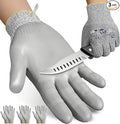 Dowellife Cut Resistant Work Gloves for Men & Women - ANSI A5 & EN388 Level 4, Breathable PU Coated, Grey Non-Marking - for Gardening, Fishing, Automotive, Construction, Wood Carving (X-Large, Grey)