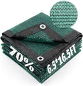 Cool Area 70% Sun Shade Cloth Mesh Tarp with Grommets for Plant Cover 6.5x16.5ft Patio Canopy Garden Pergola Greenhouse Car Barn Kennel Dark Green