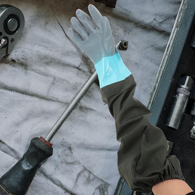 HOMSFOU Cut-resistant Waterproof Protective Work Gloves 70cm Extended Length Heavy Duty Safety Gloves for Outdoor and Warehouse Use