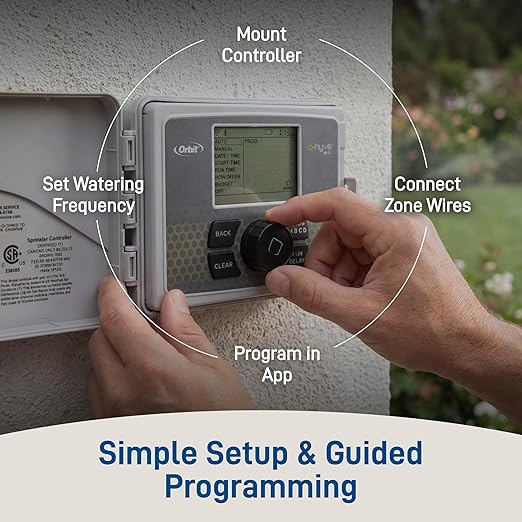 Orbit B-hyve Smart Indoor/Outdoor Sprinkler Controller - 6-Zone - App Controlled Smart Controller with Custom Irrigation Schedules - Weatherproof Multi-Zone Sprinkler System - 57946
