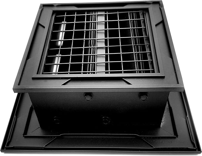 HVAC Premium 12"W x 12"H Aluminum Exterior Gable Louver Vent for Walls & Crawlspace - Weather-Resistant Air Grille with Screen Mesh - Black [Outer Dimensions 13.75"W x 13.75"H]