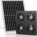 Fanspex Solar 4 Fan Kit, Waterproofed Solar Powered Fans for Outdoor Chicken Coop, Greenhouse & Shed Intake or Exhaust Air