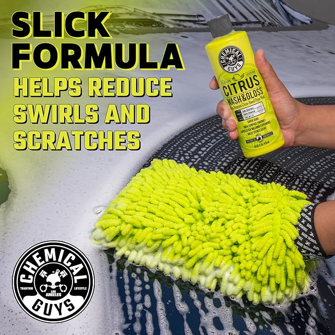 Chemical Guys Ultimate Scratch-Free Detailing Car Wash Bucket Kit with Accessories, Car Detailing Kit With Dirt Trap, Wash Mitt, Lid, and 16 oz Soap, Safe For Trucks, SUVs, Motorcycles, RVs