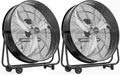 ROVSUN 30 Inch High Velocity Drum Fan, 13000CFM Industrial Metal Floor Fan with Handle, Heavy Duty, 3-Speed, 360° Tilt, Air Circulator for Shop, Garage, Gym, Barn, Commercial, UL Listed, 2 Packs