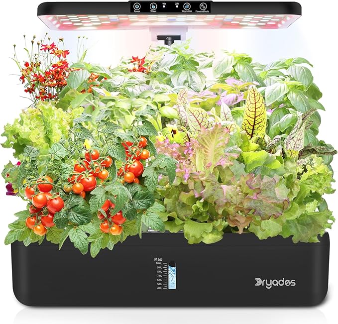 22 Pods Hydroponics Growing System with LED Grow Light, Indoor Herb Garden Kit for Vegetables, Lettuce, Strawberries, Fruits & Flowers, Automatic Light Modes, No Seeds Included