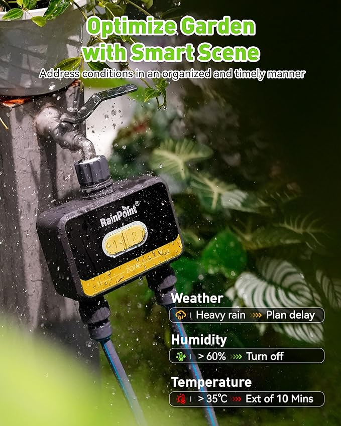 RainPoint WiFi Water Timer for Garden Hose,Yellow