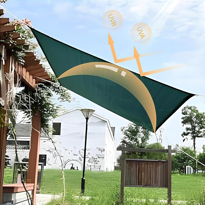 Green Shade Cloth with Grommets,Premium Heavy Duty Shade Net, UV Blocking Mesh Tarp for Greenhouse Outdoor Garden Patio Plants Cover Barns Kennel(16'x50')