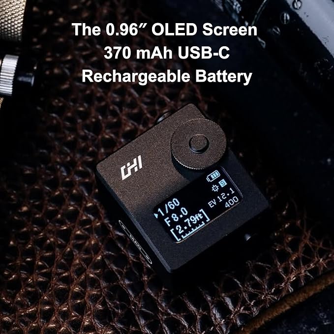 CHI L.D. Light Meter Lite - Precise Lighting and Laser Distance Measure for Leica and Vintage Camera Film Photography (Silver)