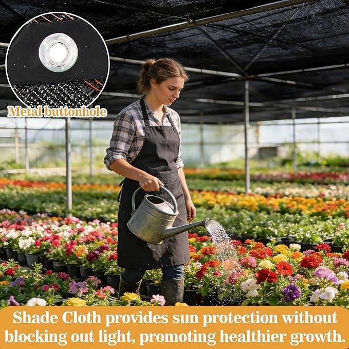 Sukh Shade Cloth for Garden - 70% Sunblock Shade Cloth for Garden Black Mesh Tarp 6.5 x 10 FT Sun Shade Cloth Sun Cover Sunshade Net for Outdoor, Patio, Plant, Greenhouse