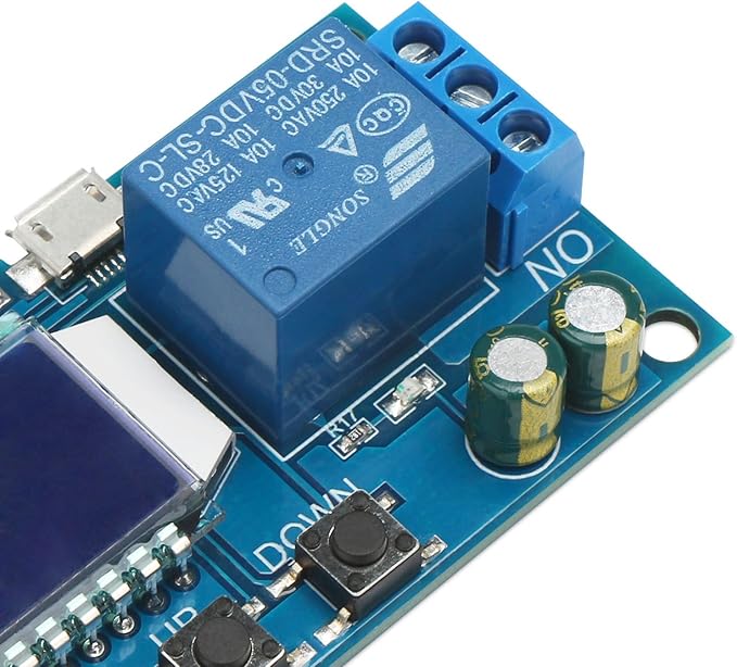 DROK Timer Relay - 5V/12V/24V Time Delay Relay Switch Delay-Off Cycle Timer 0.01s-9999mins with LCD Display Support Micro USB 5V Power Supply