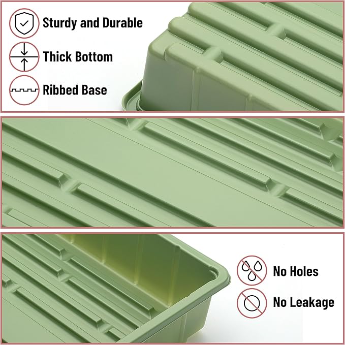 Mr. Pen- Seed Starter Trays, 10 Pack, 17"x10"x2.4", Durable Plastic Growing Trays, Stackable and Reusable Seedling Starter Kits for Indoor, Outdoor, Greenhouse Gardening, Planting, Hydroponic Systems