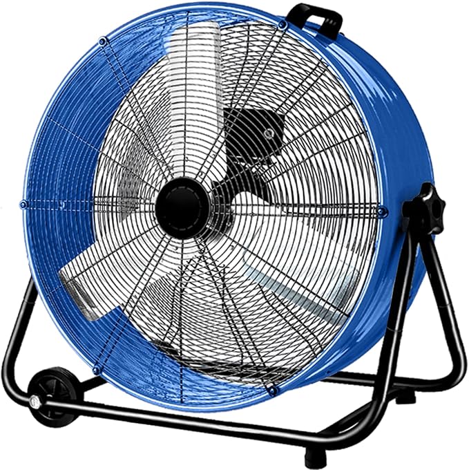Bestronair 24 Inch High Velocity Drum Fan, 8100CFM Heavy Duty Industrial Floor Fan for Garage, 360° Tilt Metal Shop Fans with 3 Speeds for Warehouse, Factory, Commercial, Basement, Workshop, Gym