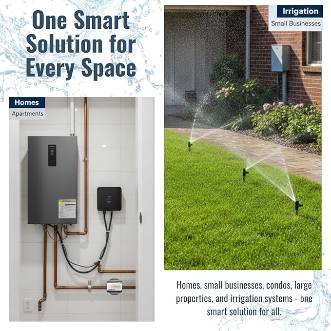 Bluebot WiFi Smart Water Flow Meter, Clamp-On Leak Detector with Real-Time Flo Monitoring, Remote Access, Easy Install, Fits 3/4” to 2” Pipes - Includes Fiber Cloth - Water Usage & Leak Alerts