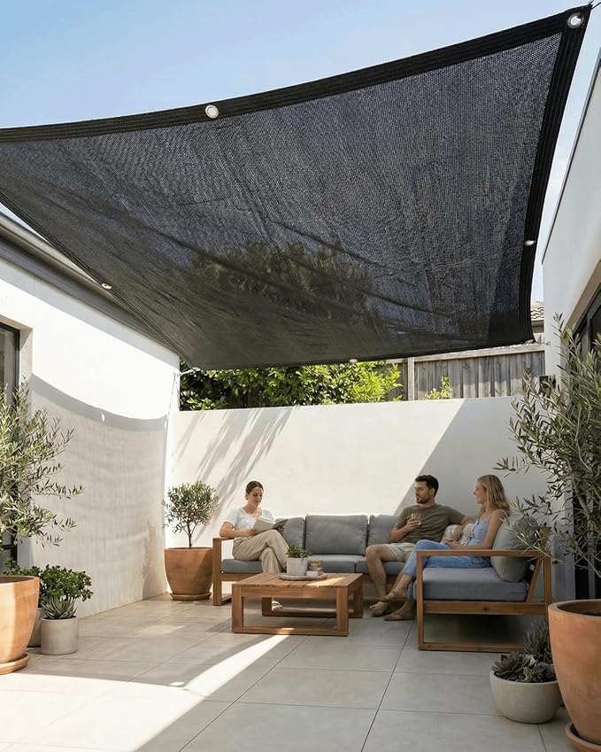 vensovo 50% Sunblock Shade Cloth Net Black Resistant - 20x20 Ft Garden Shade Mesh for Plant Cover, Greenhouse, Chicken Coop, Kennels, Tomatoes Plants