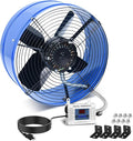 15" Attic Exhaust Fan with Thermostat - 1300CFM Gable Vent Fan with Thermostat Covers 1850 Sq.ft, Plug-and-Play Gable Attic Fans with 20FT Power Cord & 60Hz Motor Low Noise for Home Garage Shed