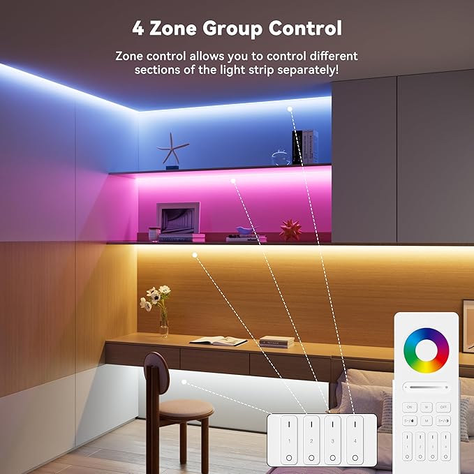 PAUTIX Matter WiFi LED Controller Kit ML5 Compatible with Tuya APP/Homekit/Smart Life/Alexa/Google Home/Siri, DC12-48V Dimmable with RF Remote for Single Color/CCT/RGB/RGBW/RGBCCT LED Strip Lights