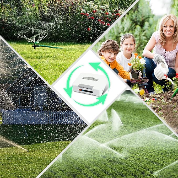 8 Zone Smart Sprinkler Controller with Smartlife APP Control, Local Weather Intelligence WiFi Sprinkler System Controller, Sprinkler Timer for Outdoor Garden/Yard/Lawns