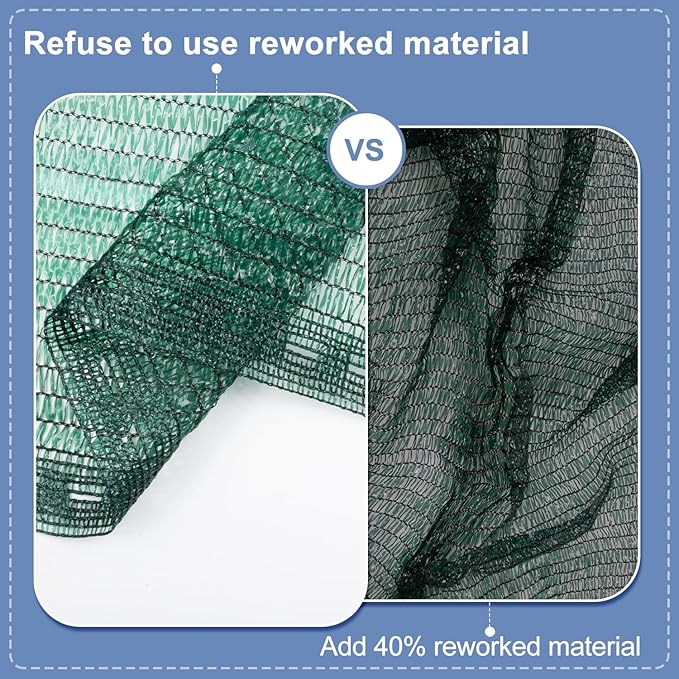 LOVE STORY 8x20FT 40% Dark Green Shade Cloth Sun Shade Net UV Resistant Mesh Tarp Plant Cover Sunblock Net for Garden,Greenhouse,Vegetables,Flowers