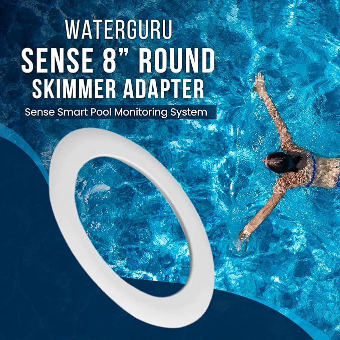 WaterGuru - Sense Skimmer Adapter - Smart Pool Monitor - Chlorine & pH Meter - Pool Water Tester - Monitor Pool Chemicals (8” Round Skimmer Adapter)