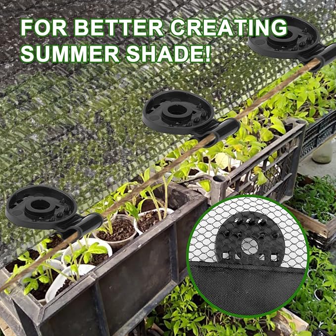 50 Pcs Shade Cloth Clips, Shade Cloth Plastic Clips Greenhouse Shade Cloth Fix Clamp, Windproof Awning Clamp Grip Tarp Clips for Sunshade Net, Anti Bird Netting, Garden Netting, Patio Accessories