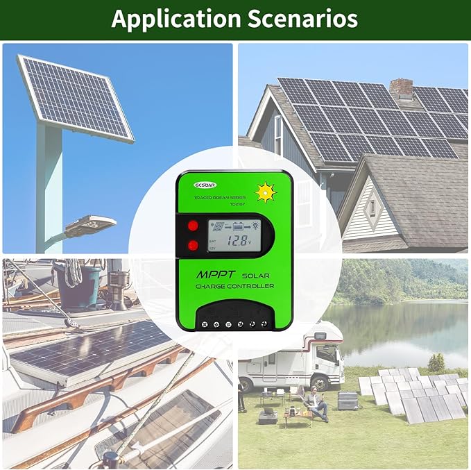 15A MPPT Solar Charge Controller 12V/24V Automatic Maximum PV 75V Charge Controller Built-in WiFi Adapter with LCD Display for Gel-Sealed Immersion AGM and Li-Ion Batteries (WiFi)(TD2107)