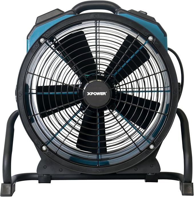 XPOWER FC-420 Heavy Duty Industrial High Velocity Whole Room Air Mover Air Circulator Utility Shop Floor Fan, 5 Speeds, Timer, 18 inch, 3600 CFM