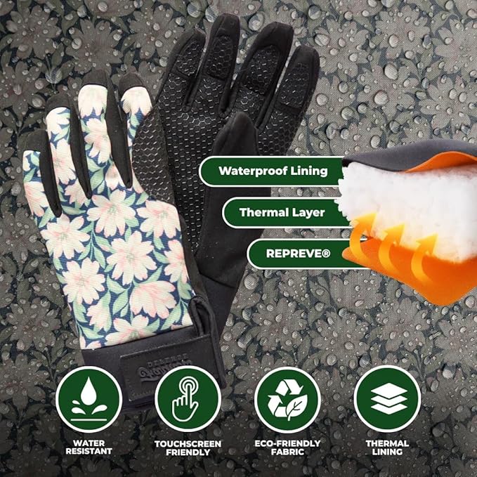FARMER'S DEFENSE Waterproof Winter Work Gloves, Insulated, Touchscreen-Friendly, for Gardening, Snow Shoveling & Outdoor Work