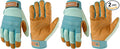Wells Lamont Women's HydraHyde Leather Hybrid Gloves – Water-Resistant, Durable Cowhide Palm, Spandex Stretch Back – Ideal Landscaping/Farming/Gardening Gloves – Adjustable Wrist (3250S) (Pack of 2)