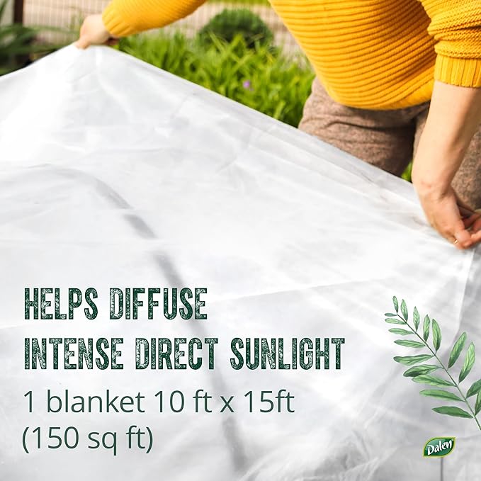 Dalen Scorch Guard - Protect Your Plants from Direct Sunlight - Full Spectrum White Light Refraction Shade Cloth - 10’ x 15’