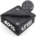 Cool Area 40% Sun Shade Cloth Mesh Tarp with Grommets for Plant Cover 6.5x10ft Patio Canopy Garden Pergola Greenhouse Car Barn Kennel Black