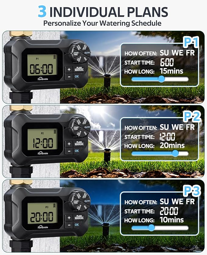 homenote Automatic Misting Cooling System with Timer, 91.8FT Misting Line, 24 Brass Nozzles, and 3/4" Brass Adapter for Patio Cooling and Garden Watering
