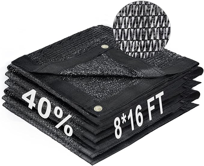 LOVE STORY 8x16FT 40% Black Shade Cloth Sun Shade Net with Grommets Sunblock Net Mesh Tarp for Garden,Plants Cover,Greenhouse and Patio