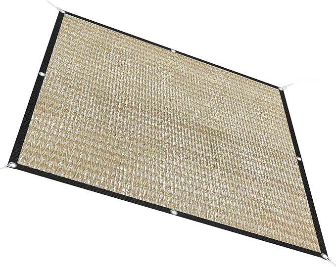 HDPE 50% Sun Block Plant Shade - Garden Shade Cloth Netting Mesh - Beige (4' x 5')