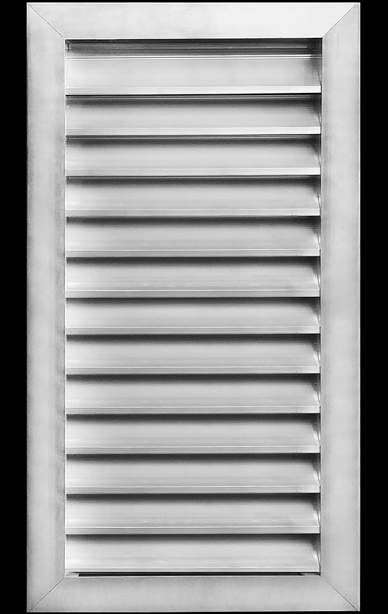 HVAC Premium 16"W x 28"H Aluminum Exterior Gable Louver Vent For Walls & Crawlspace - Weather-Resistant Air Grille With Screen Mesh - [Outer Dimensions 17.75"W x 29.75"H]