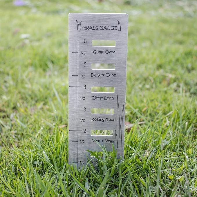 The Original Grass Gauge - Lawn Measuring Ruler Tool - Made in USA - Stainless Steel or Gag for Dads!