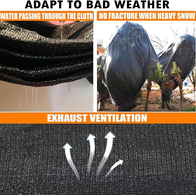 E.share 90%-95% Black Sun Shade Cloth 12FT x 10FT, Heavy Duty Outdoor Shade Netting with Reinforced Grommets, UV Resistant Breathable Fabric for Patio Garden Greenhouse Pergola Chicken Coop & Kennel