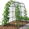 Large Garden Arch Trellis for Pumpkins, Extra Tall Heavy Duty Plant Trellis with Thick Plastic-Coated Steel Tubes, Easy-Connect Assembly, Includes Net, Ties & Gloves for Outdoor Vegetable Gardens