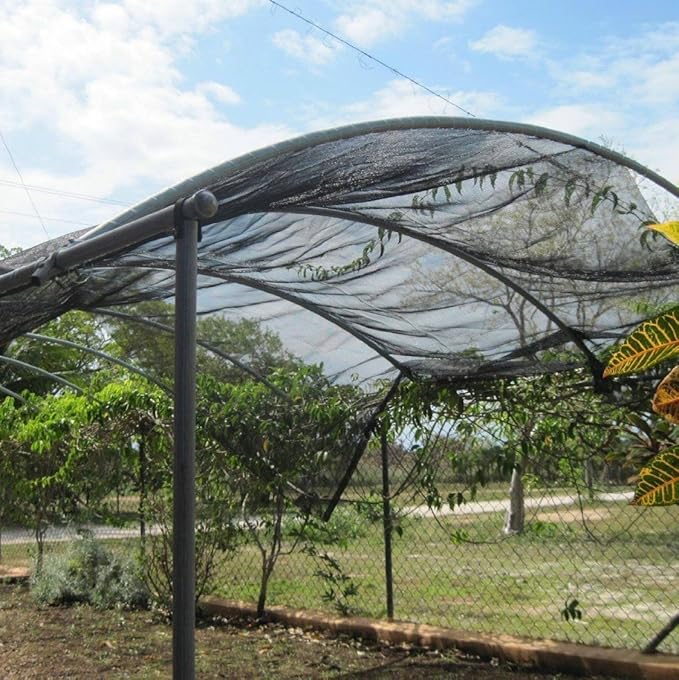 Agfabric 12x20ft 50% Sunblock Shade Cloth Cover with Clips for Plants, Black
