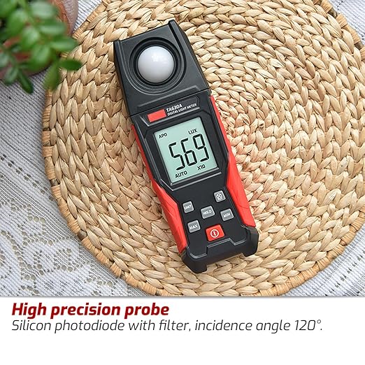 TA630A Luxometer Professional Lux Meter Handheld Light Meter High Accuracy Luxmeter Illuminometer Photometer (TA630A)