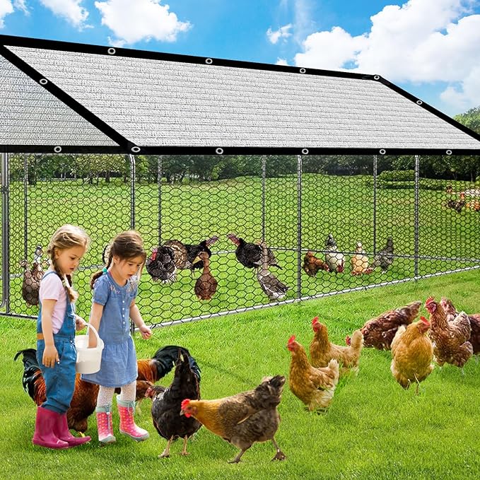 Aluminum-Shade Cloth for Garden Pergola Cover10 x10 Ft,80% Reflective Tarp for Outdoor Pergola Cars Tent Cover Dog Kennel Shade.Aluminum Shade Cloth with Edges and Holes,Silver Reflective Tarp
