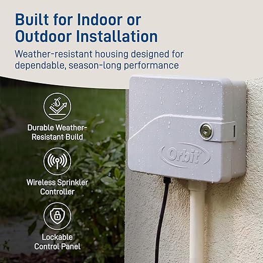 Orbit B-hyve Smart Indoor/Outdoor Sprinkler Controller - 6-Zone - App Controlled Smart Controller with Custom Irrigation Schedules - Weatherproof Multi-Zone Sprinkler System - 57946