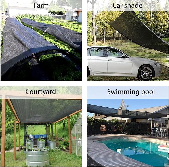 LOVE STORY 6.5x6.5FT 40% Black Shade Cloth Sun Shade Net with Grommets Sunblock Net Mesh Tarp for Garden,Plants Cover,Greenhouse and Patio