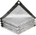 Cool Area 99% Aluminum Sun Shade Cloth 8x8FT Reflective Silver Tarp Fabric with Grommets for Greenhouse, Car, Garden, Patio, Kennel